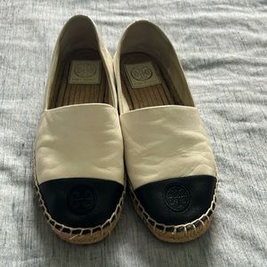 White leather Tory Burch espadrilles